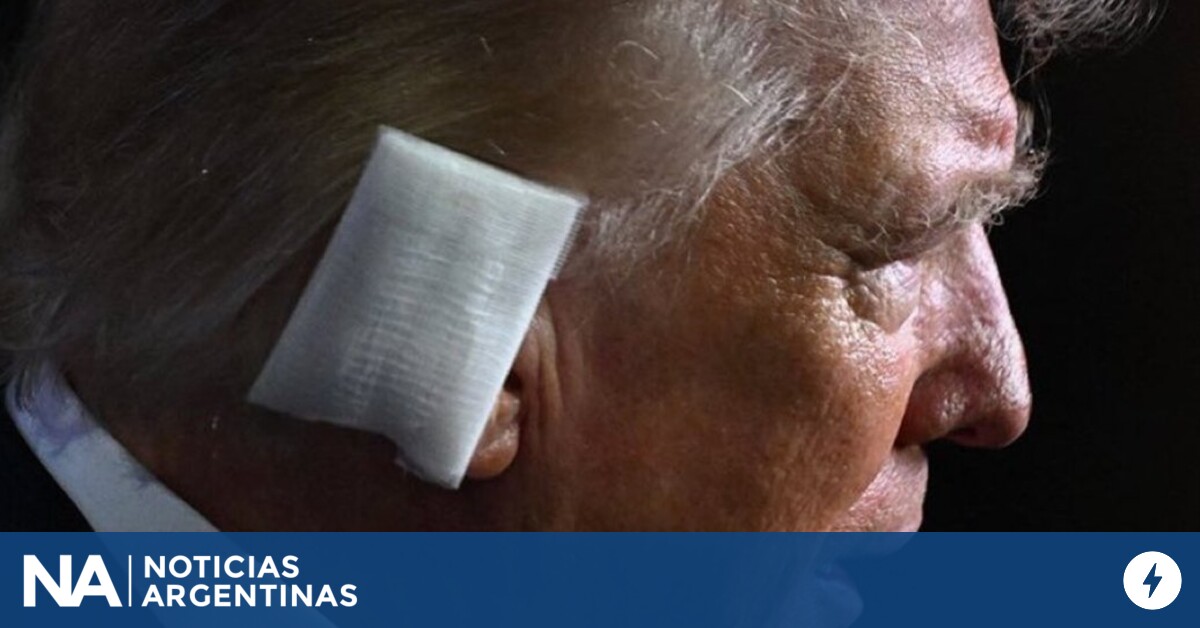 Con una venda en la oreja, Donald Trump dio su primer discurso público tras el atentado